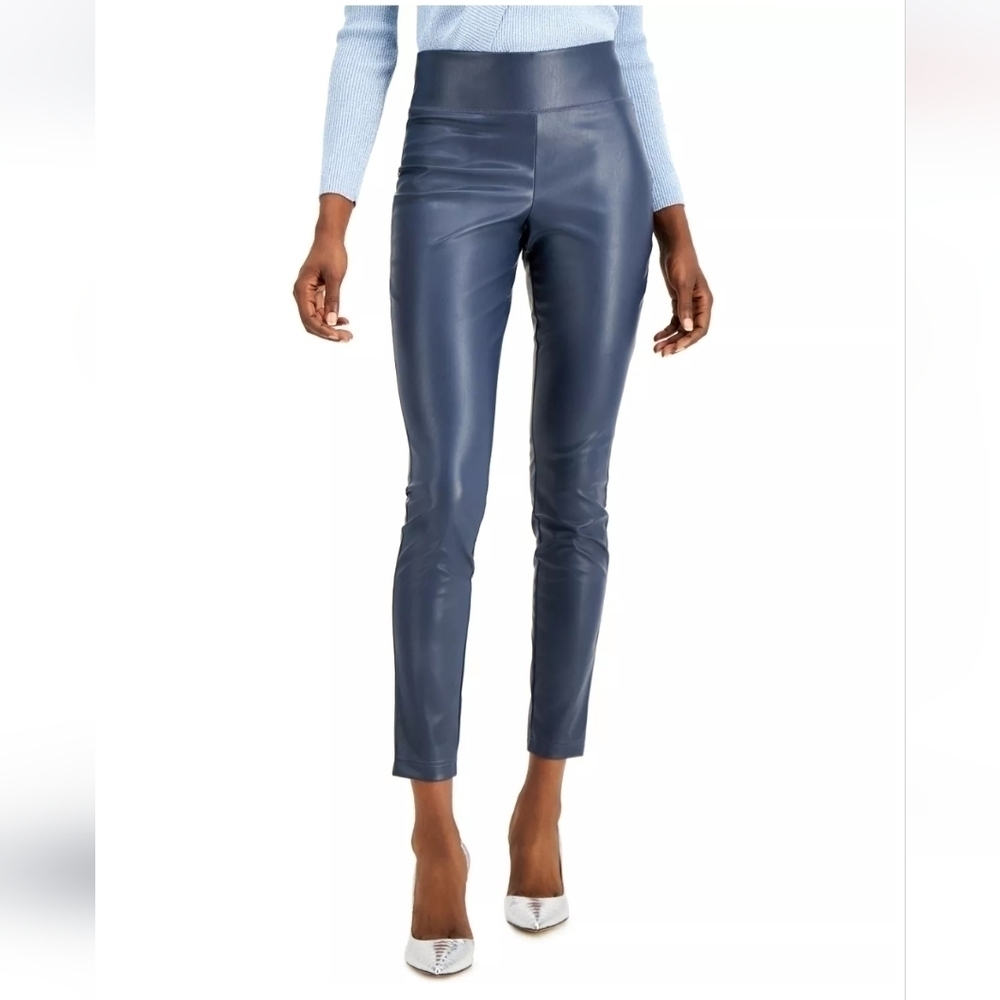 Inc International Concepts Women's Blue Faux Leather Leggings